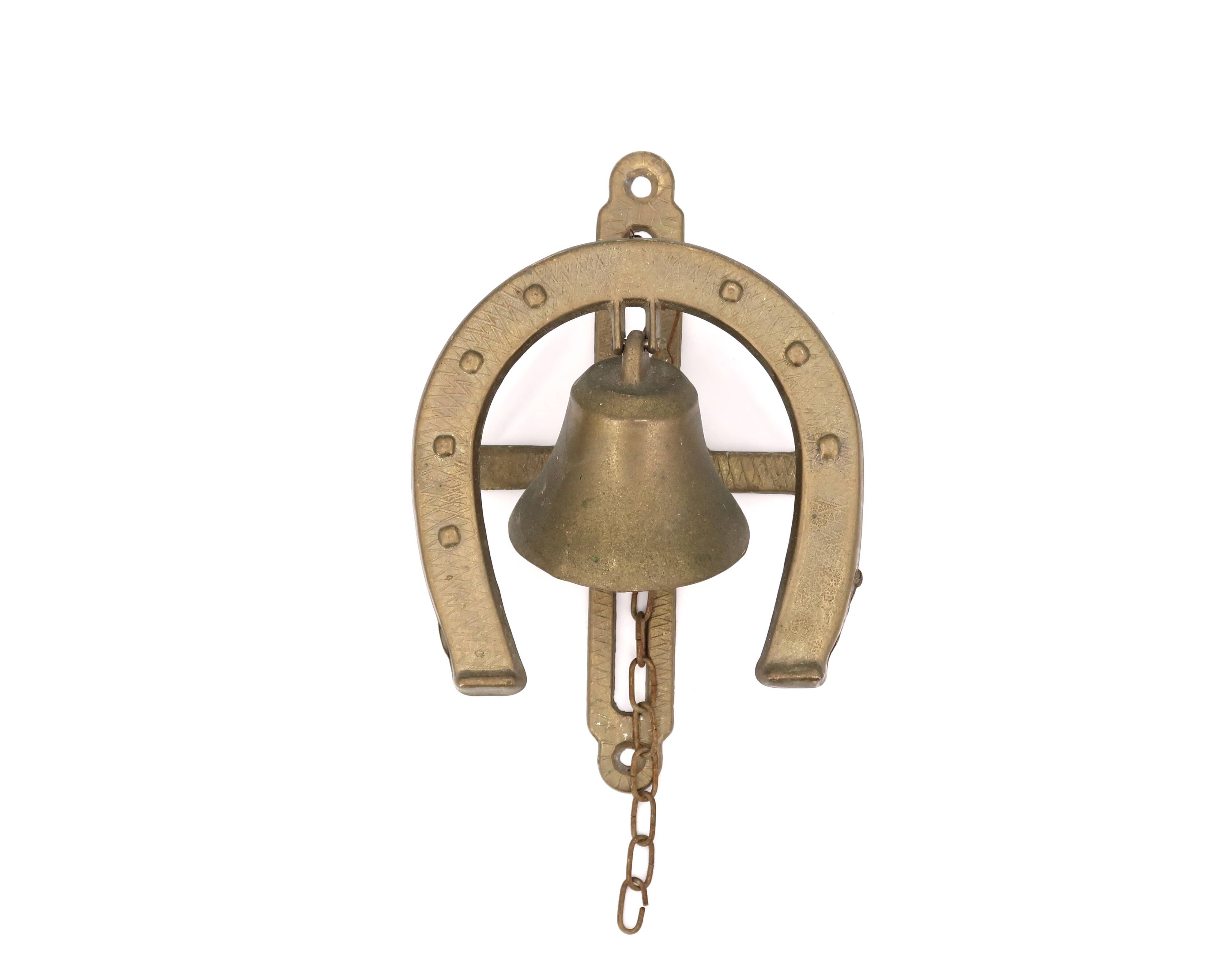 Brass bell with horseshoe, 70s