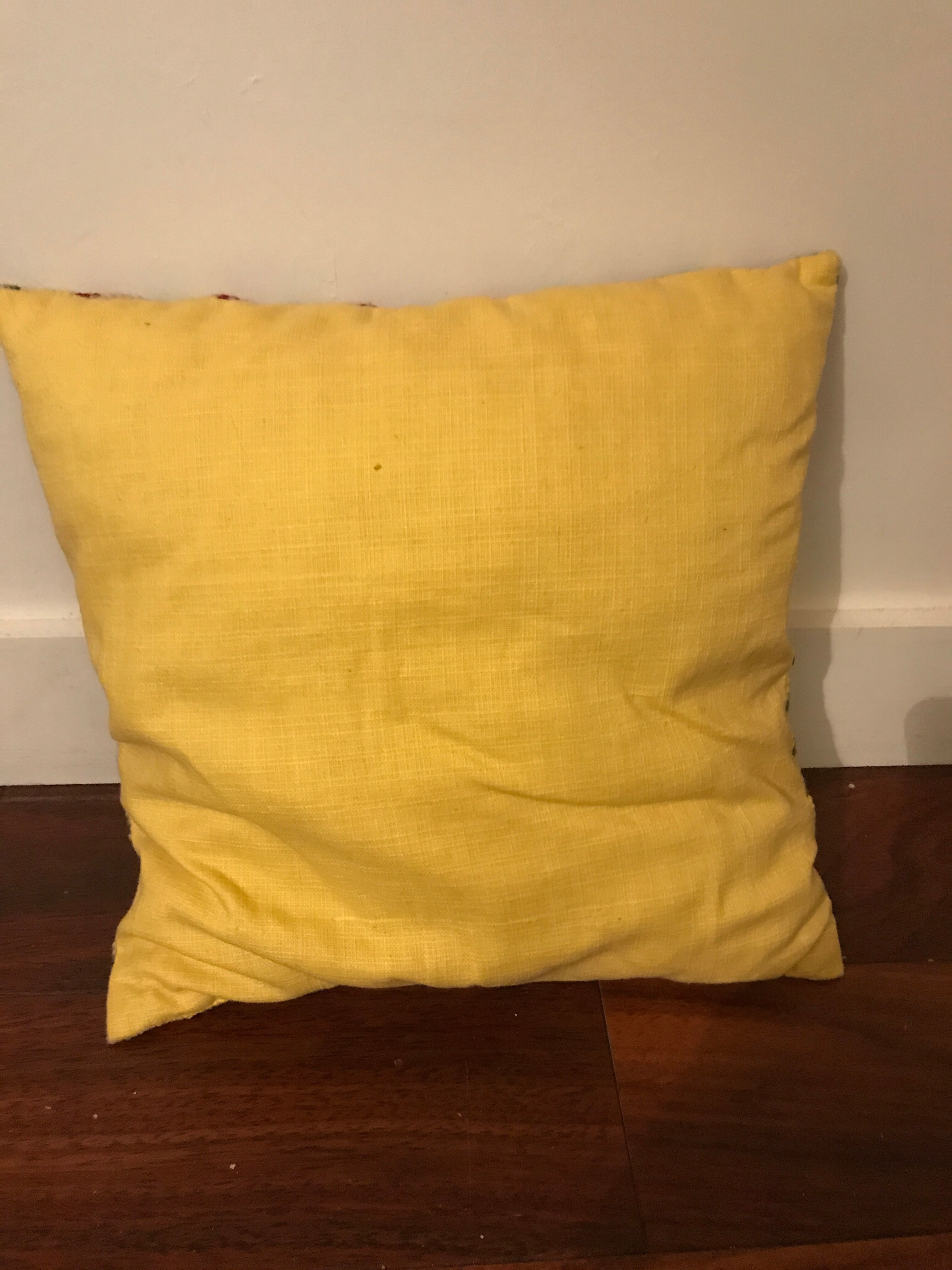 1970 vintage cushion orange yellow brown beige