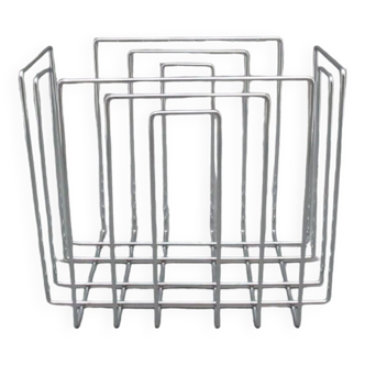 Vintage Chrome Magazine Rack in the style of Willi Glaeser, 1980s