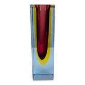 Sommerso vase in Murano glass, attributed to Flavio Poli.