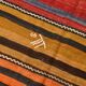 Tapis Kilim turc vintage à rayures vertes et oranges 6x9 174x272 cm SK 2311