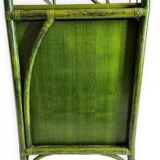 Buffet en rotin vert et hêtre, années 1970
