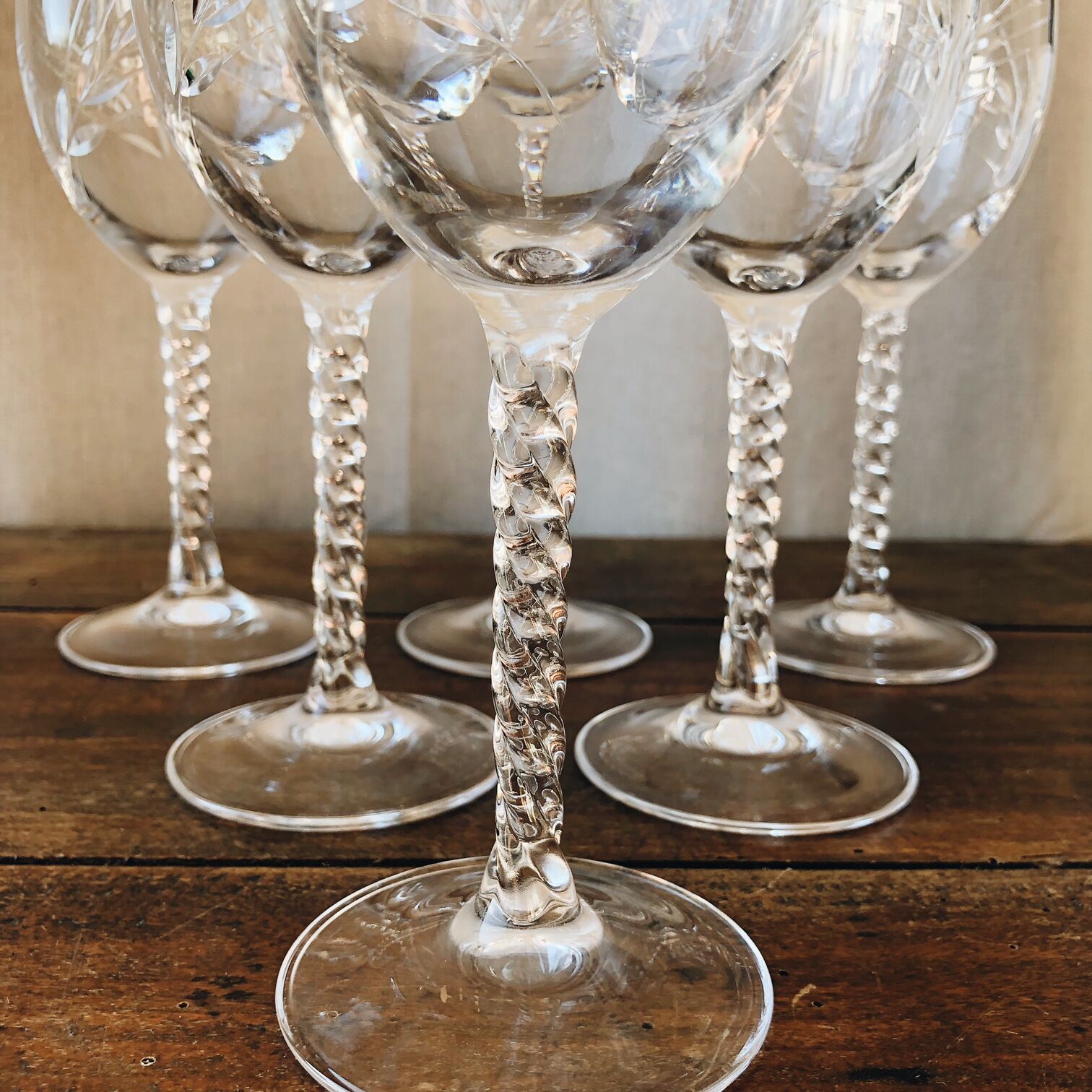 6 wine glasses in Cristal d'Arques model Épi Fleury
