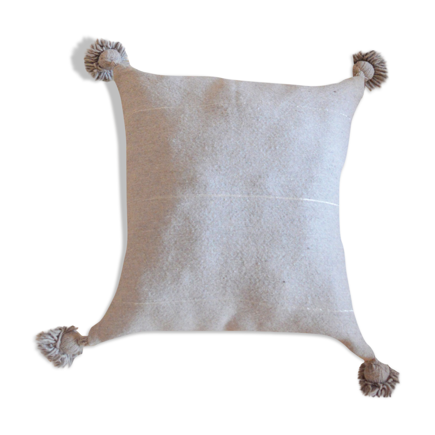 Moroccan pompon pillow grey 48x48cm