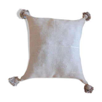 Moroccan pompon pillow grey 48x48cm