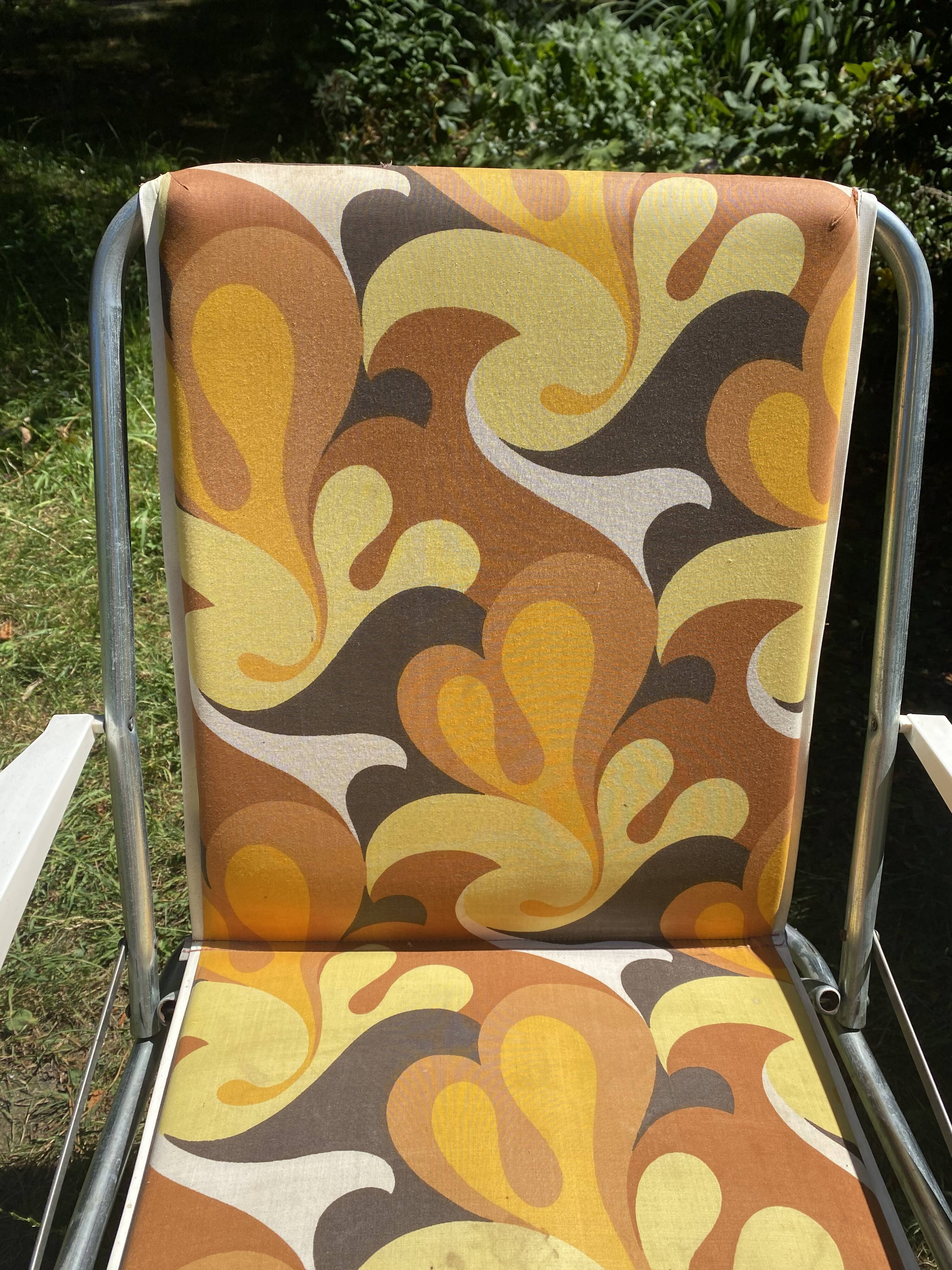 Folding camping chair, 70s garden armchair