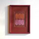 Framed painting on red paper signed eawy