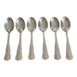 Set of 6 small silver metal spoons