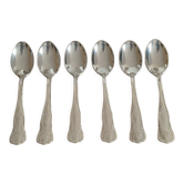 Set of 6 small silver metal spoons