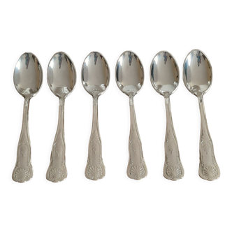 Set of 6 small silver metal spoons