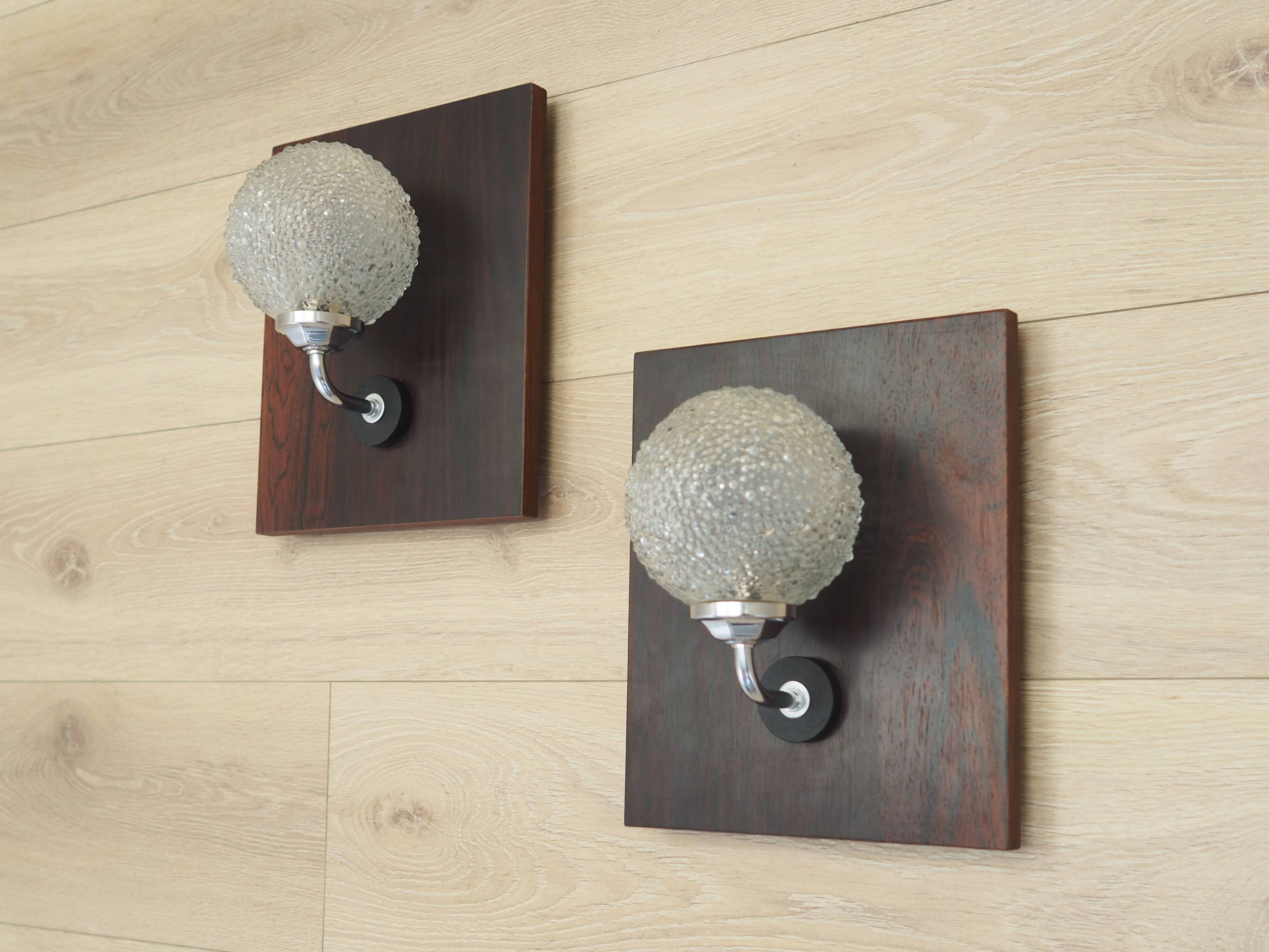 Set of two wall lamps, Danish design, 1970s, production: Denmark