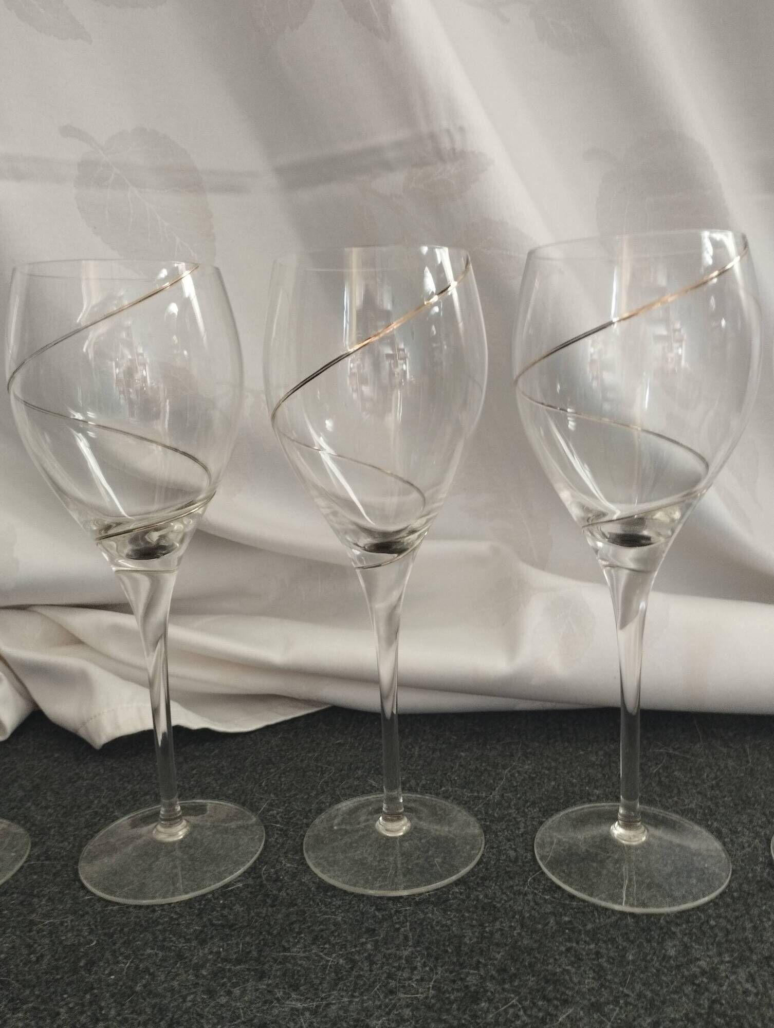 set of 5 crystal wine glasses by Anna Ehrner