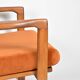 Original scandinavian armchair, restored, 1960s, russet, velvet