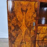 Art deco dining room sideboard in briar with upstand, 1940s