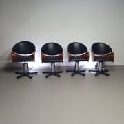 4 chaises de barbier italiennes des années 80, réglables en hauteur