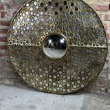 Sun mirror in gold metal Diam 100 cm