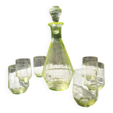 Art Deco liqueur service in opaline