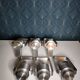 6 Vintage 1960 Mazda Pare Fée range brushed aluminum wall lights