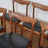 6 chairs skaï teck Bramin made in Denmark