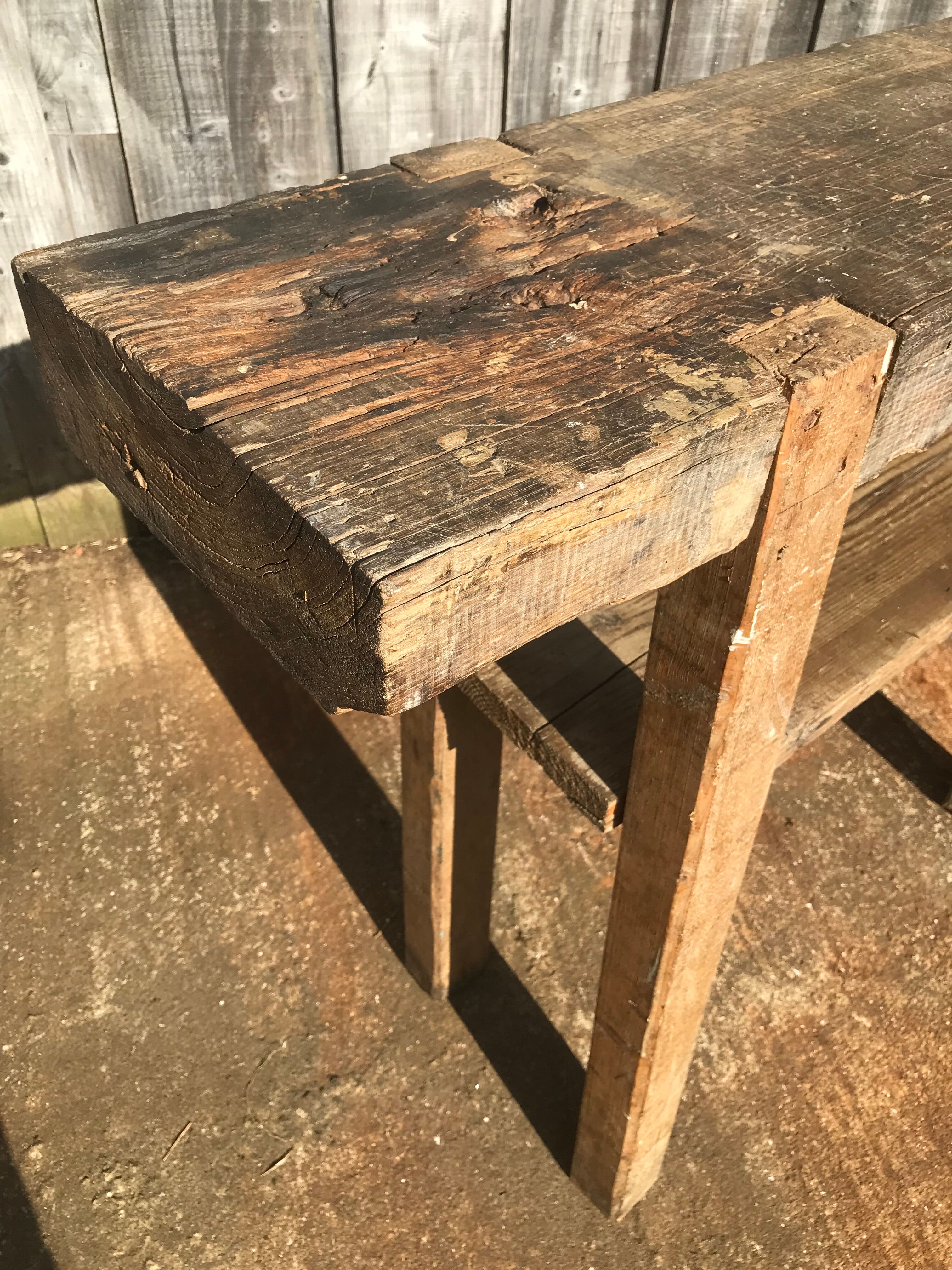 Solid wooden workbench