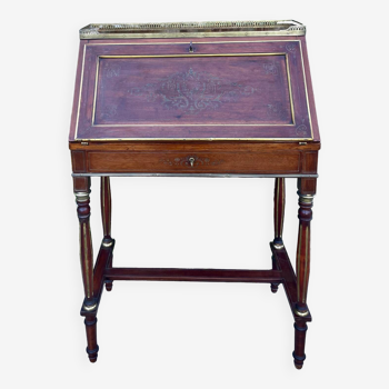 Small lady's secretary in mahogany and gilded brass from the Napoleon III period.