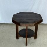 Pedestal table or small octagonal side table quadripod base with modernist spacer