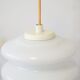 Large vintage suspension lamp in white opaline