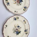 Digoin Sareguemines "Agreste" plates set of 2 French 1920