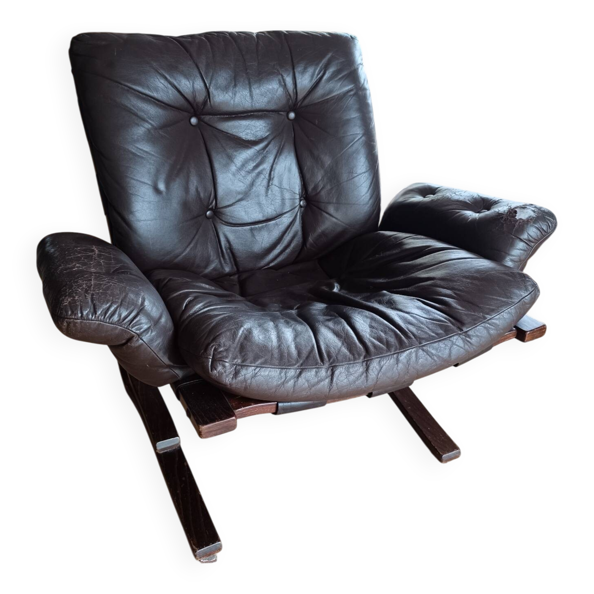 Fauteuil kengu designer elsa et nordhal solheim  pour rikken année 60