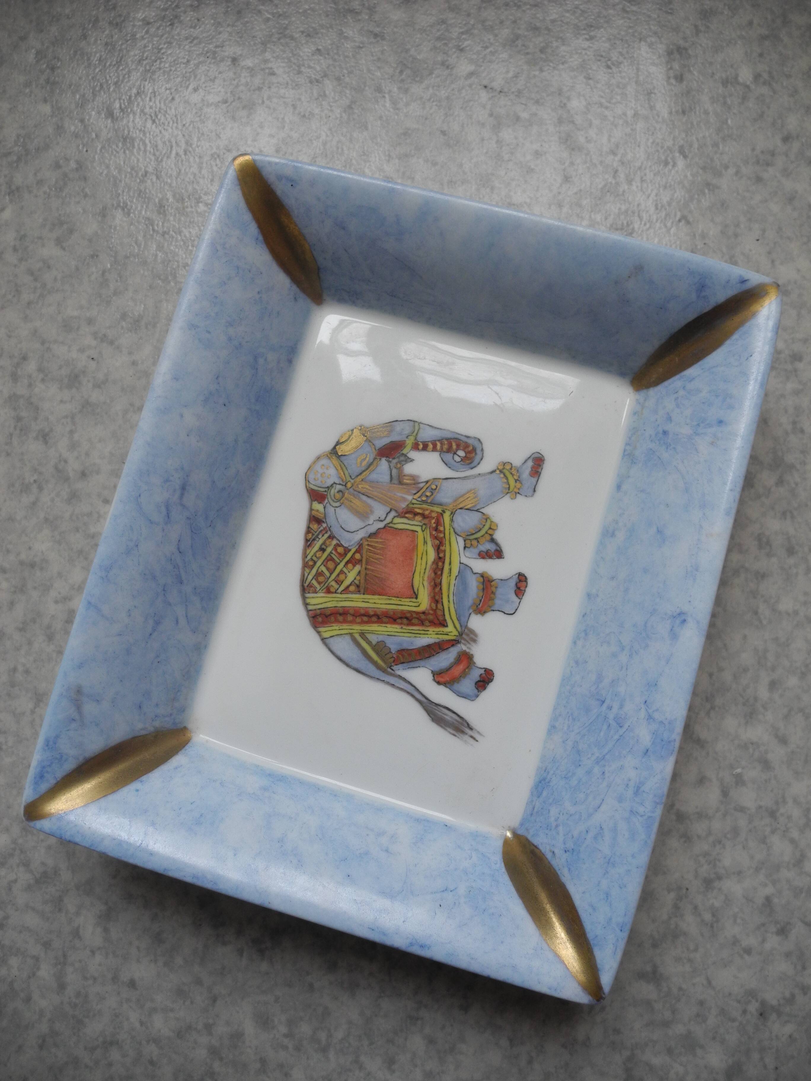 Antique Limoges porcelain ashtray, La Seynie vintage decor