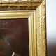 Old portrait of a young woman in profile, oil on canvas A. Piard 19th century