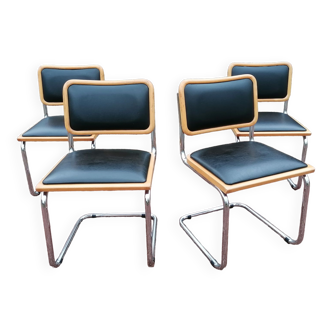 Set of 4 Cesca B32 chairs by Marcel Breuer