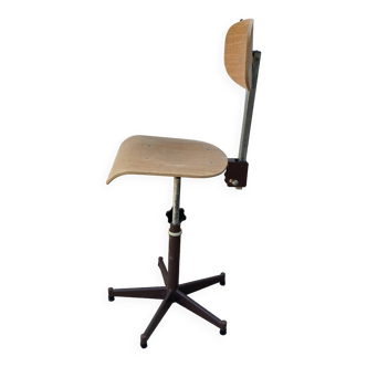 Chaise C haute architecte industrielle pivotante hauteur de l’assise et dossier réglables industriel