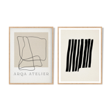 Framed set of two abstract giclee prints, 50x70