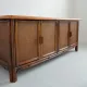 Buffet / Wooden and rattan sideboard 1960s / 1970s vintage