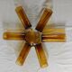 6 antique amber glasses + ice bucket