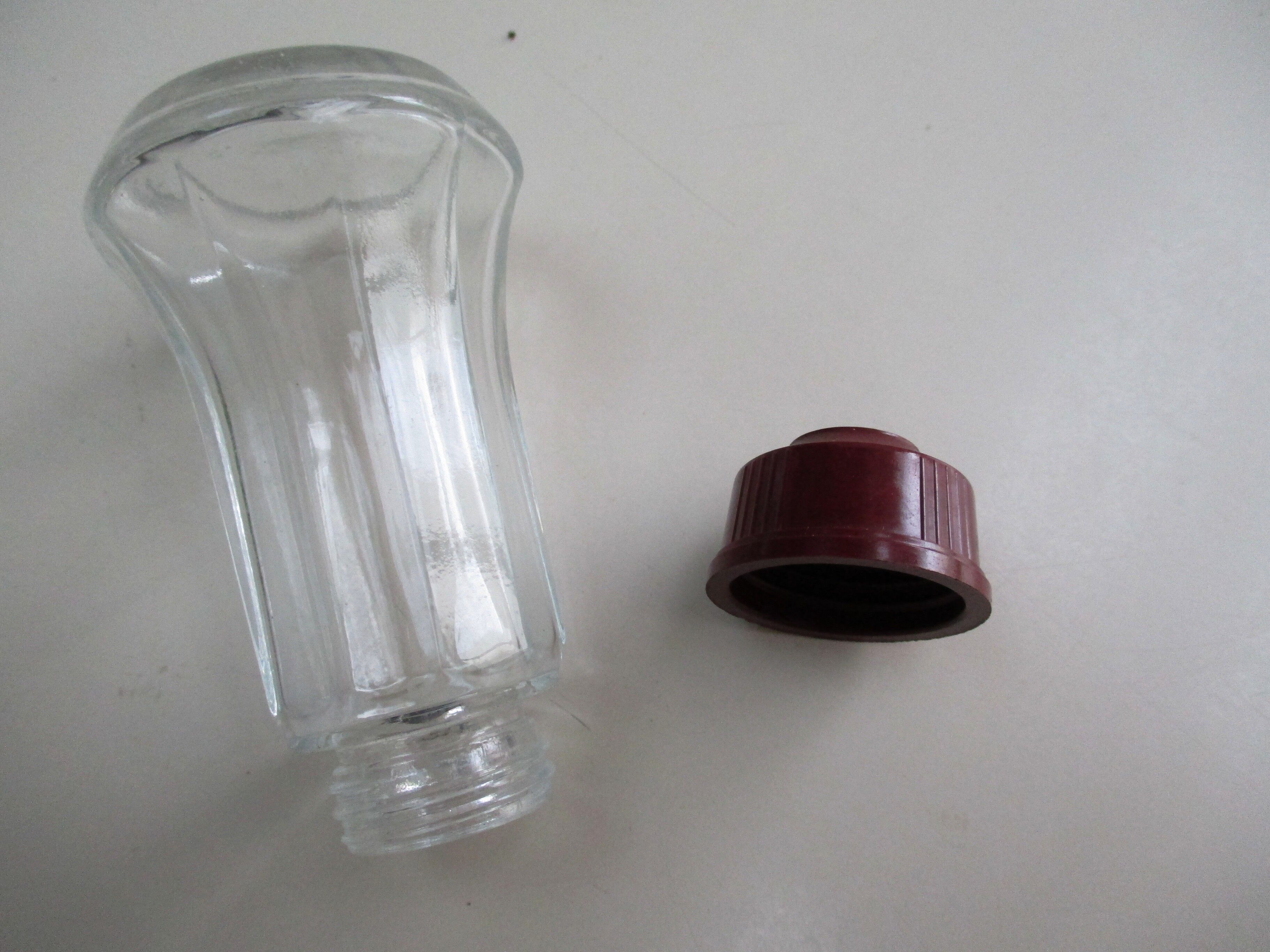 Glass and Bakelite art deco salière