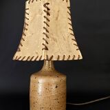 Pyrite ceramic lamp, new 2M fabric cable, 70s lampshade