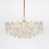 Kinkeldey chandelier in gilded brass and crystal glass, Germany, 1970s