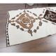 Tapis de couloir turc Oushak vintage fait main en laine et coton blanc