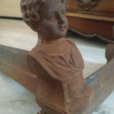 Pair of old cast iron chenets late 19th
