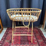 Vintage rattan crib – 1960s/70s