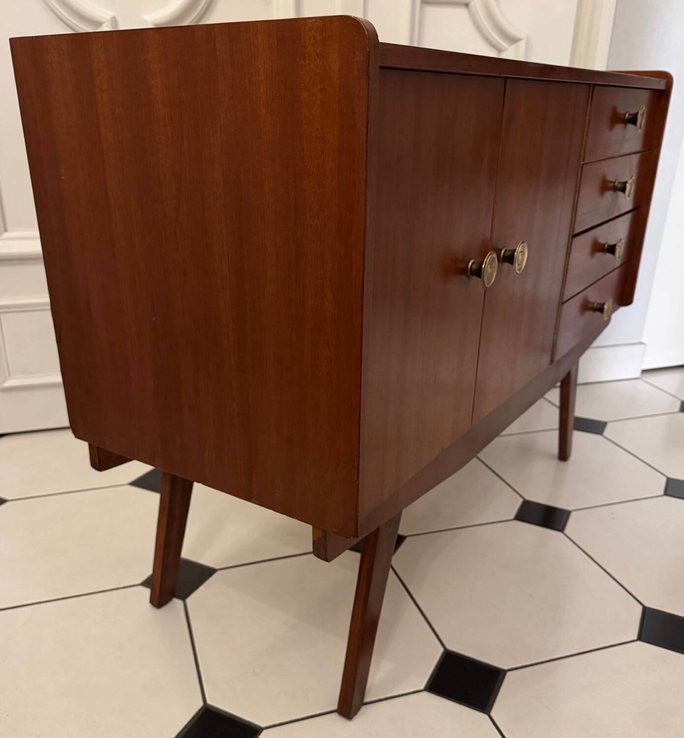 Vintage sideboard with compass feet