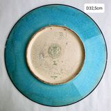 Plat rond en faïence émaillée Longwi