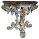 Italian Sculptural Silver Mecca Gilding Console Tables, Set of 2