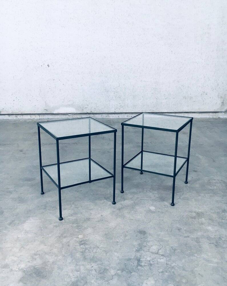 Minimalist Two-Tier Side Tables, Belgium, 1960s, Set of 2