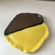 Assiette coupelle noire et jaune Vallauris