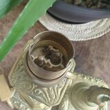 Gilded bronze dolphin lamp