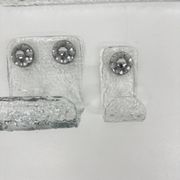 Set of Grohe ice glass bathroom set towel hanger, soap tray and plateau