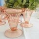 6 coupes à glace verre rose